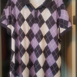 Purple Argyle Polo Shirt
